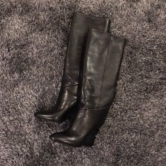 Jimmy Choo Cartel black knee-high wedge boots - Picture 5 of 5